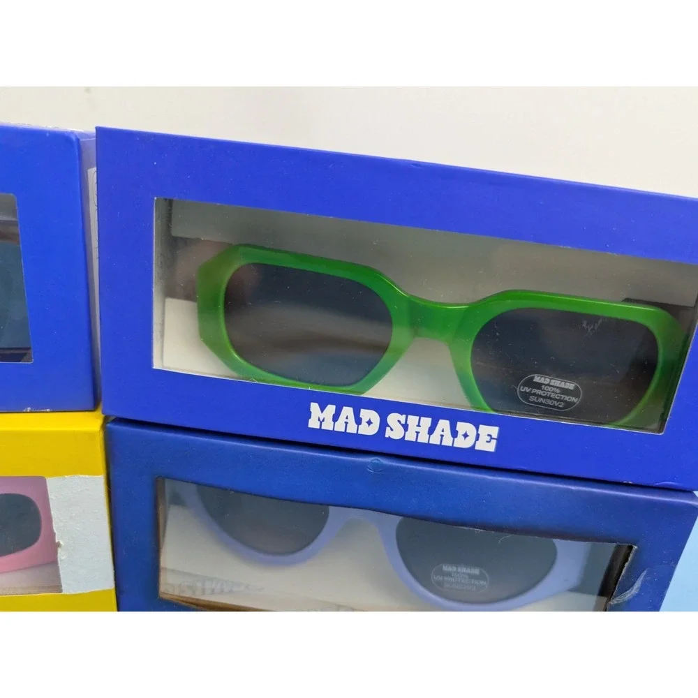 Mad Shade Sunglasses Bundle of 4 Women Unisex Blue Green Pink Purple SUN20V2